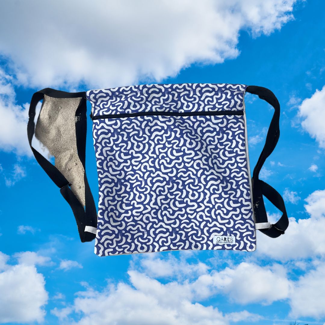 Purple Doodle String Bag