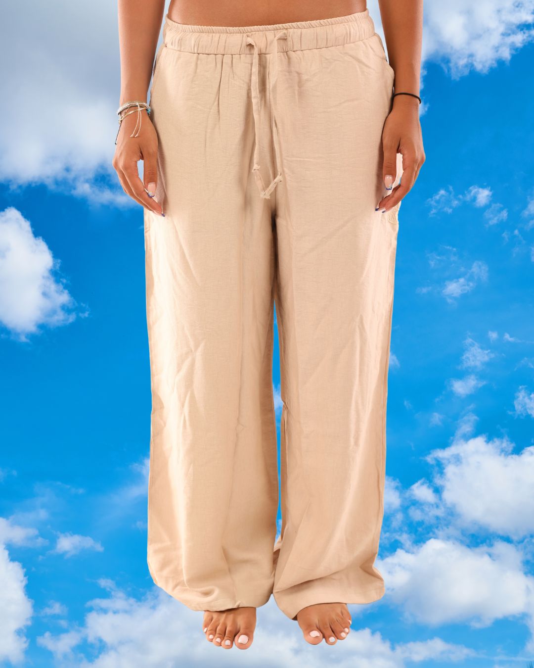 Cream Linen Pants