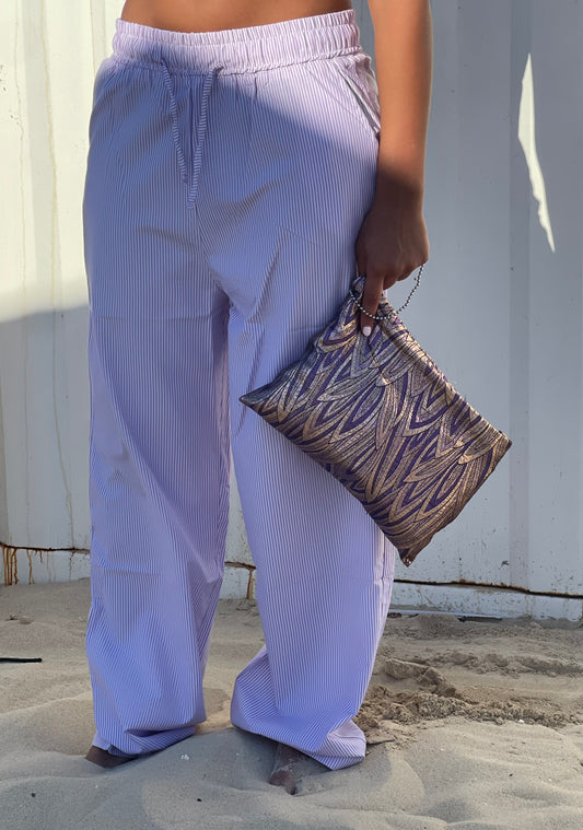 Purple Striped Pants